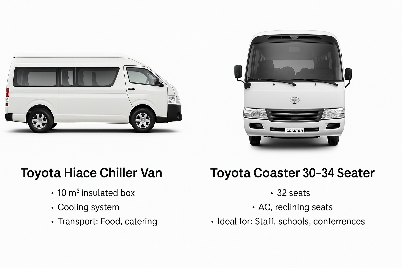 Toyota Coaster 30–34‑Seater